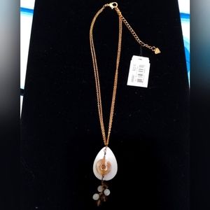 👜$3 - NWT Cookie Lee necklace genuine Mother of Pearl pendant‎ - #162